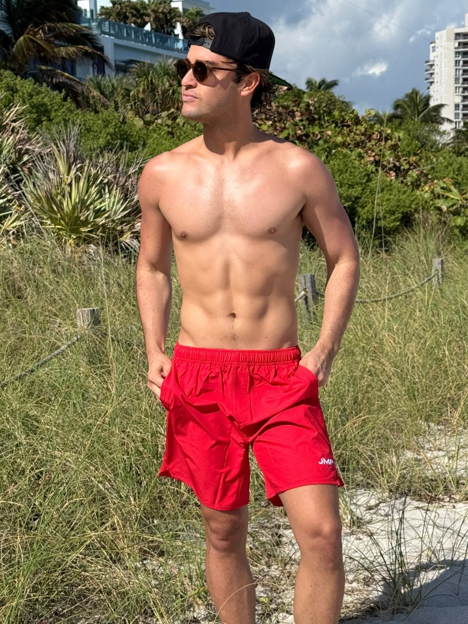 Barbados Men's Swim Trunk - Red - Image 4