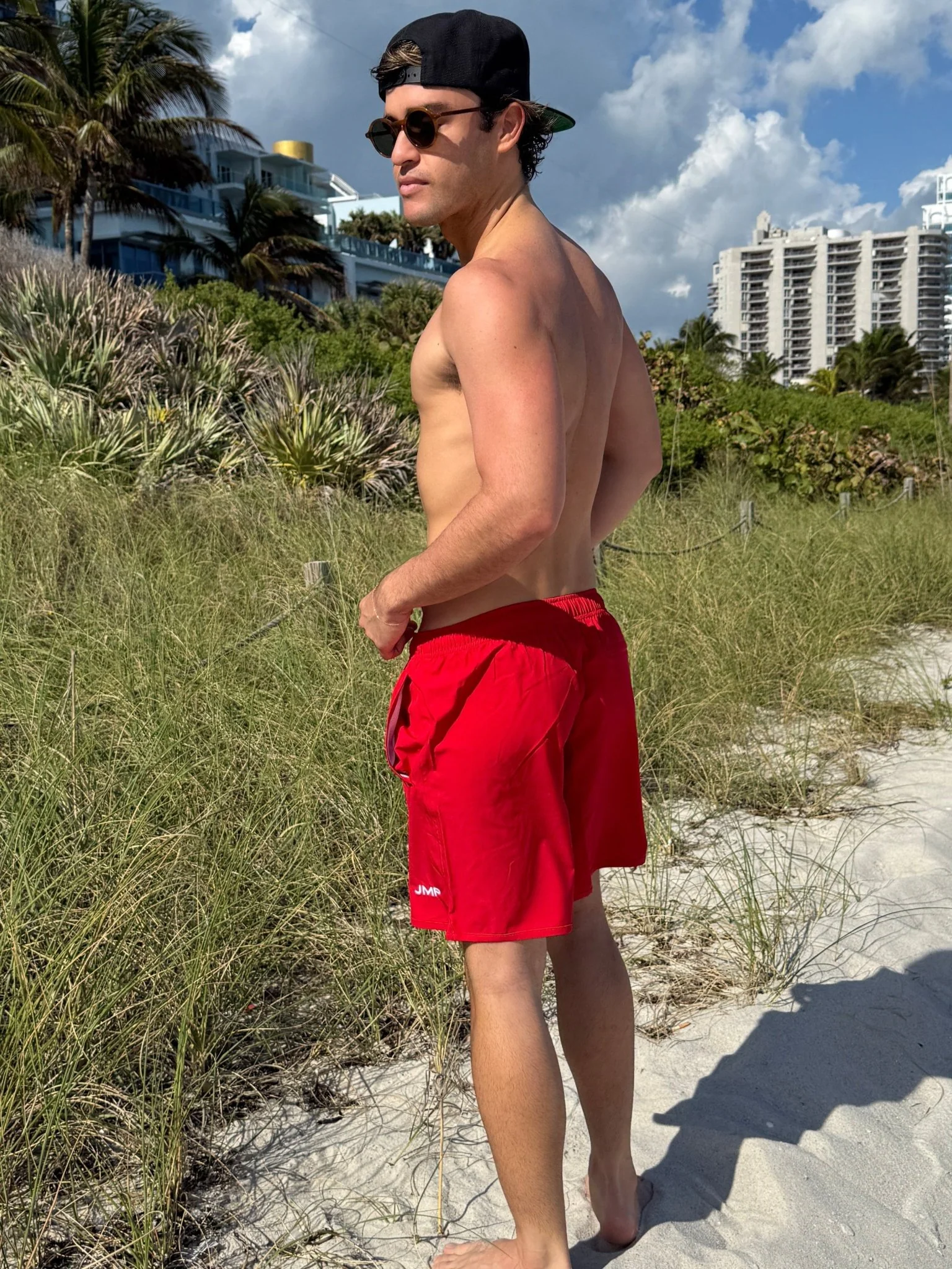 Barbados Men's Swim Trunk - Red - Image 5