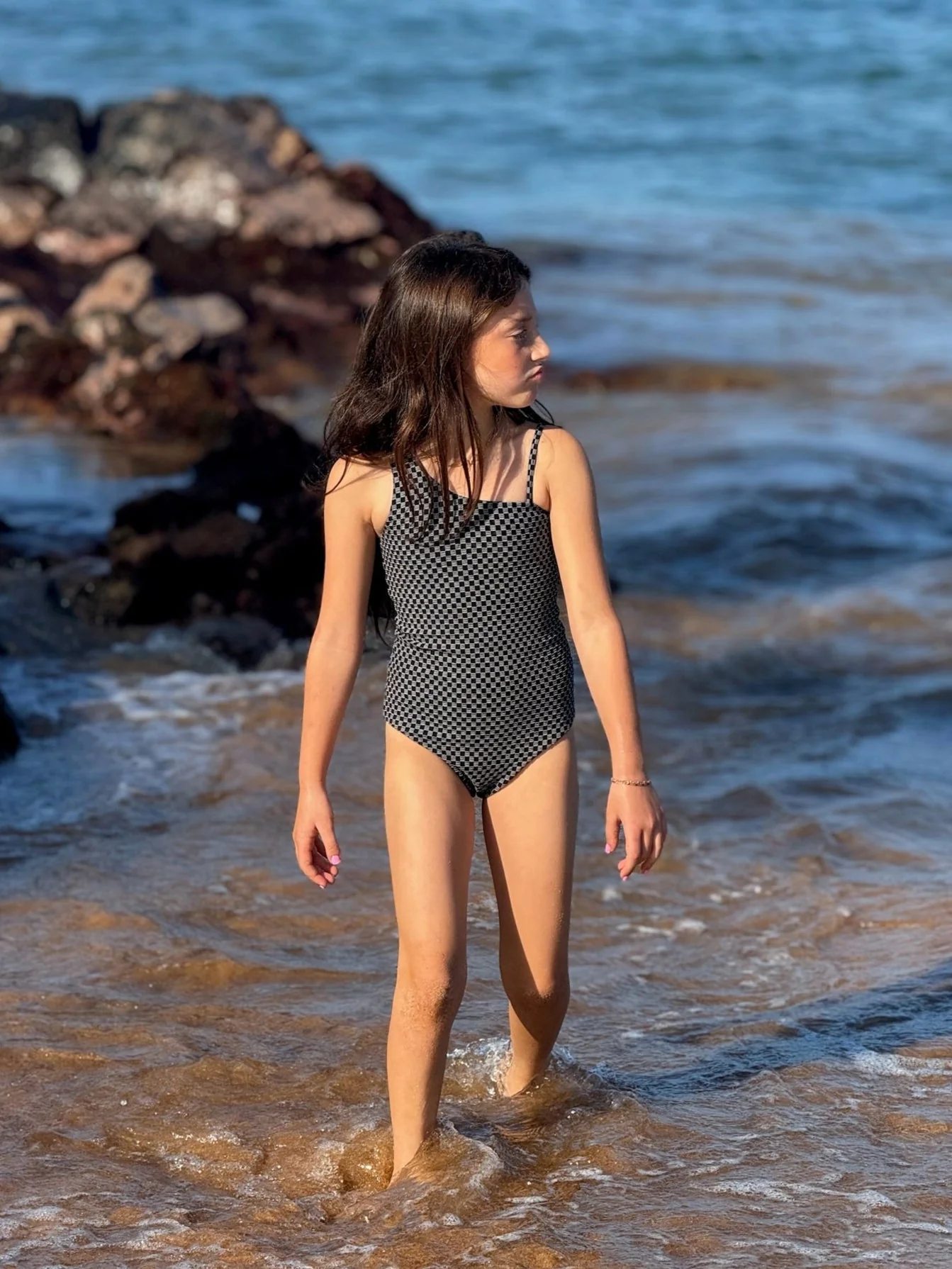 Dalli Girls One Piece - Black Check