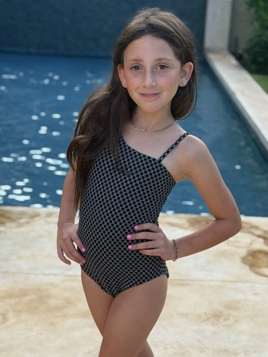 Dalli Girls One Piece - Black Check - Image 3