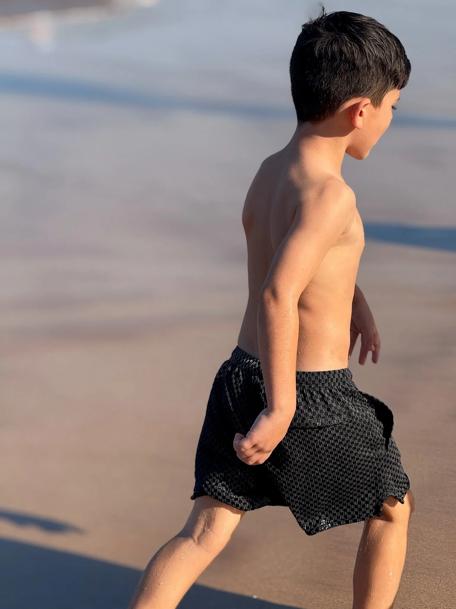 Indy Boy's Swim Trunk - Black Check - Image 4