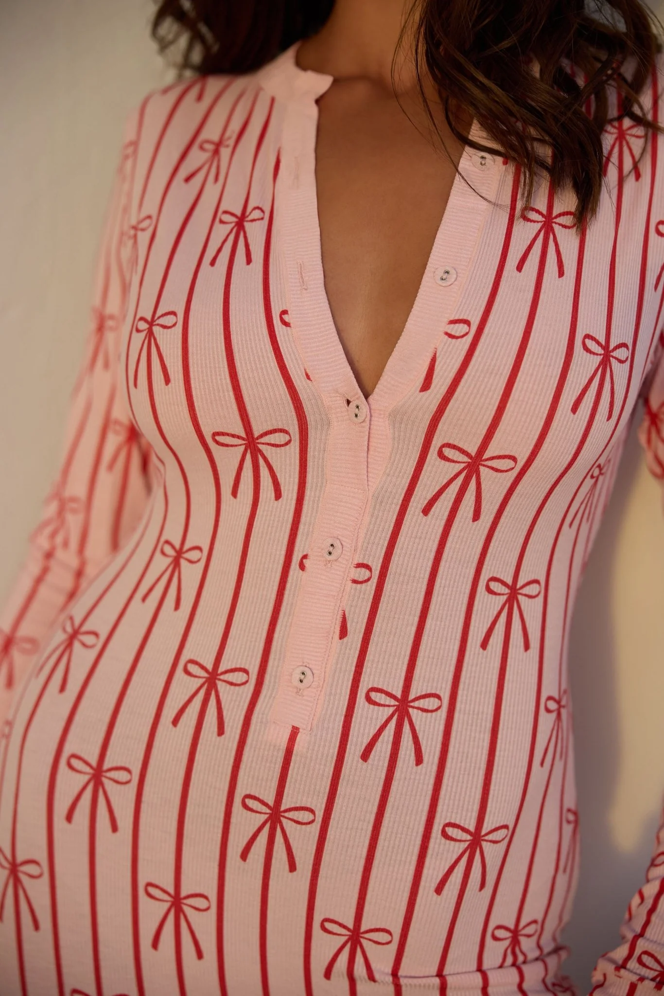 Juno Pajama Romper - Pink - Image 3