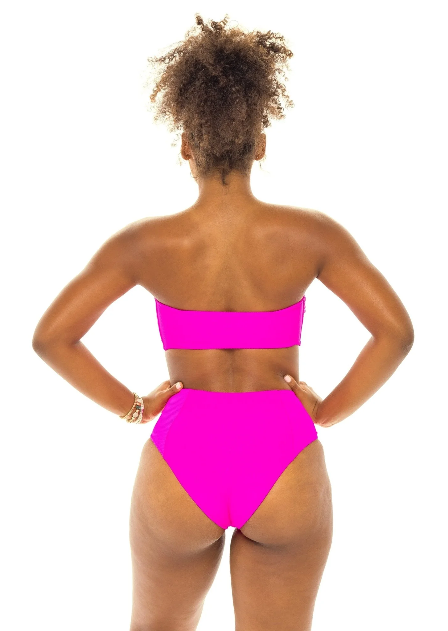 Laguna High Waist Bikini Bottom - Passion Pink - Image 10