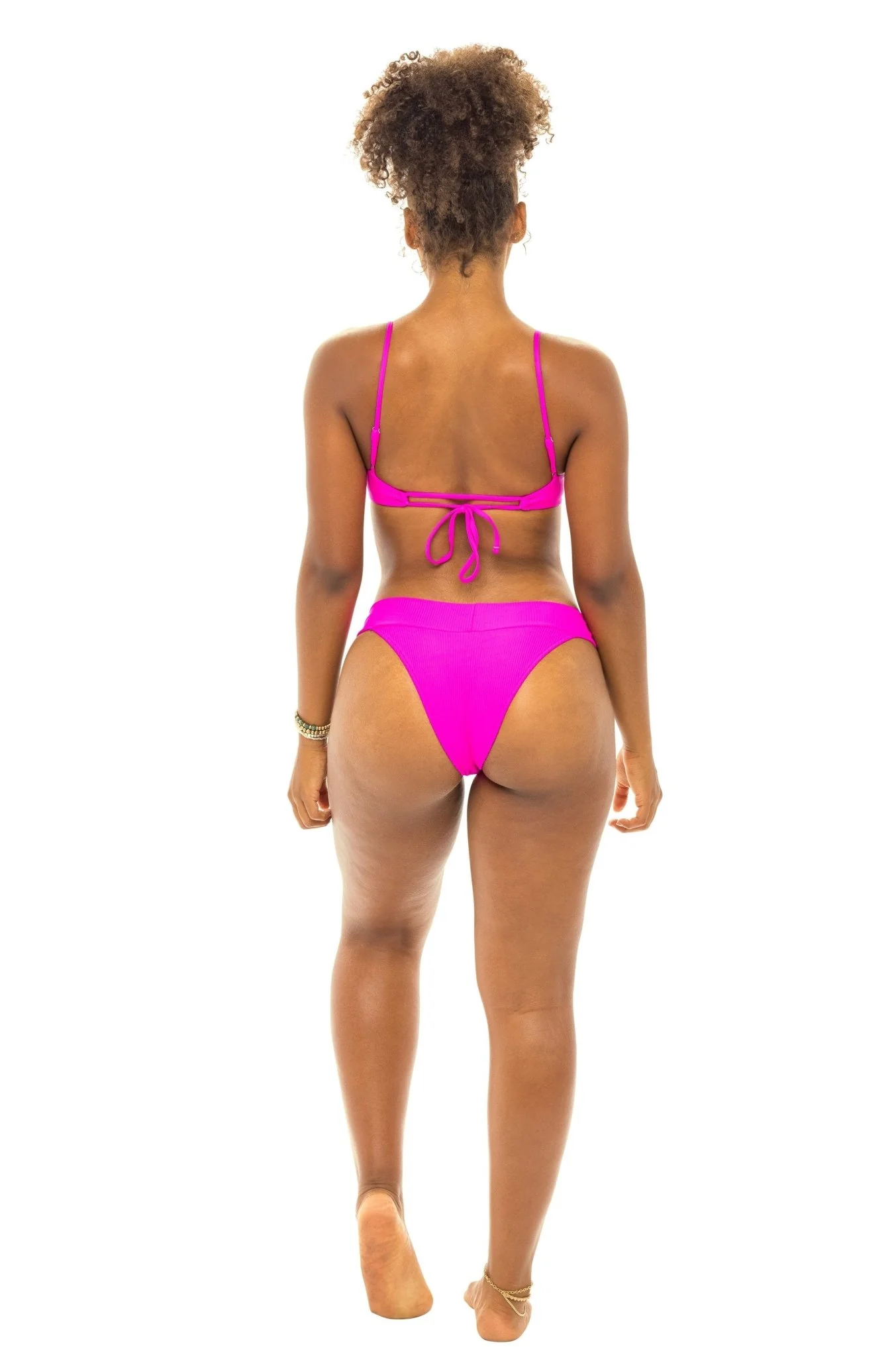 London Banded Cheeky Bikini Bottom - Passion Pink - Image 9