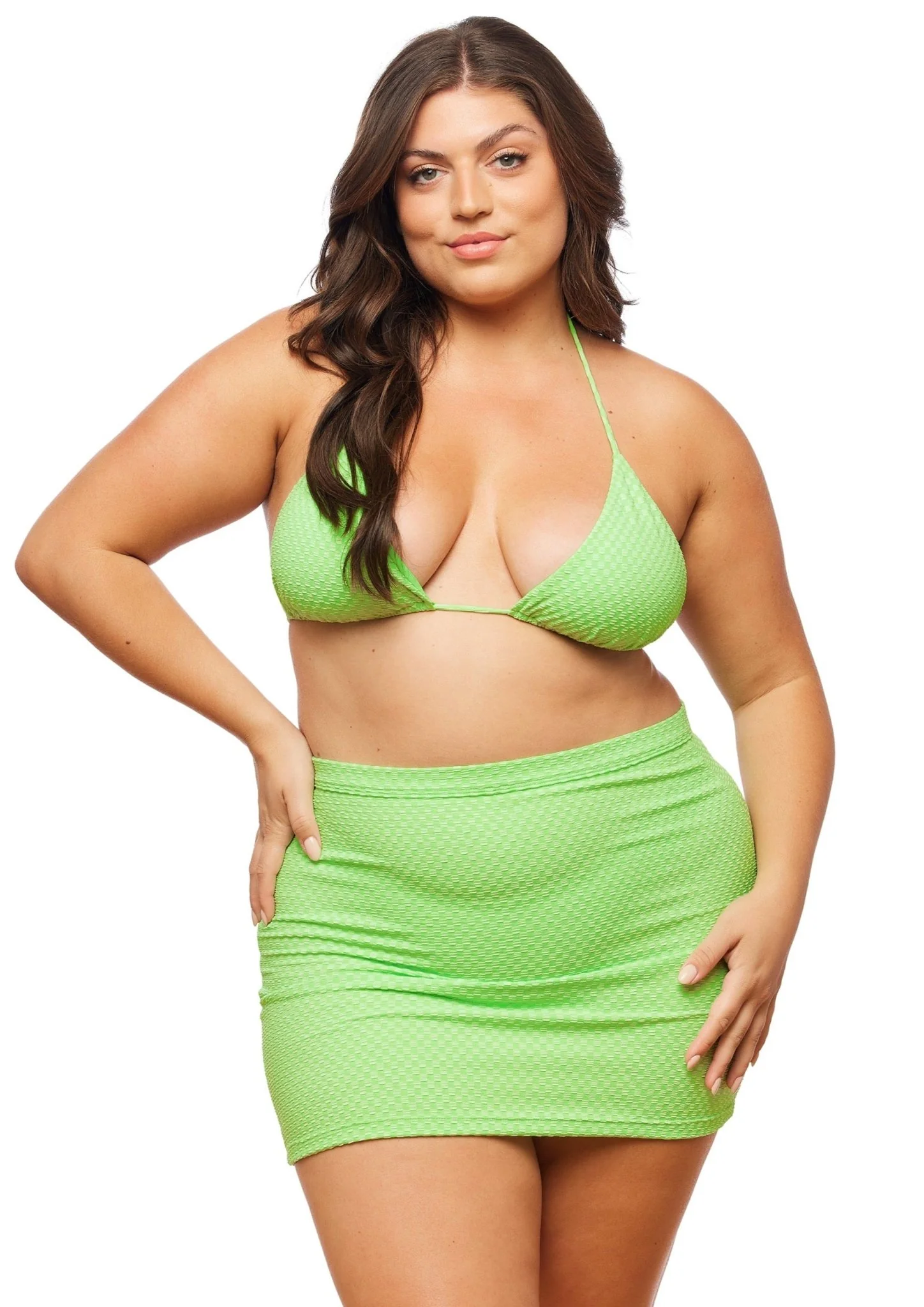 Santo Domingo Skirt - Lime Green Check - Image 10